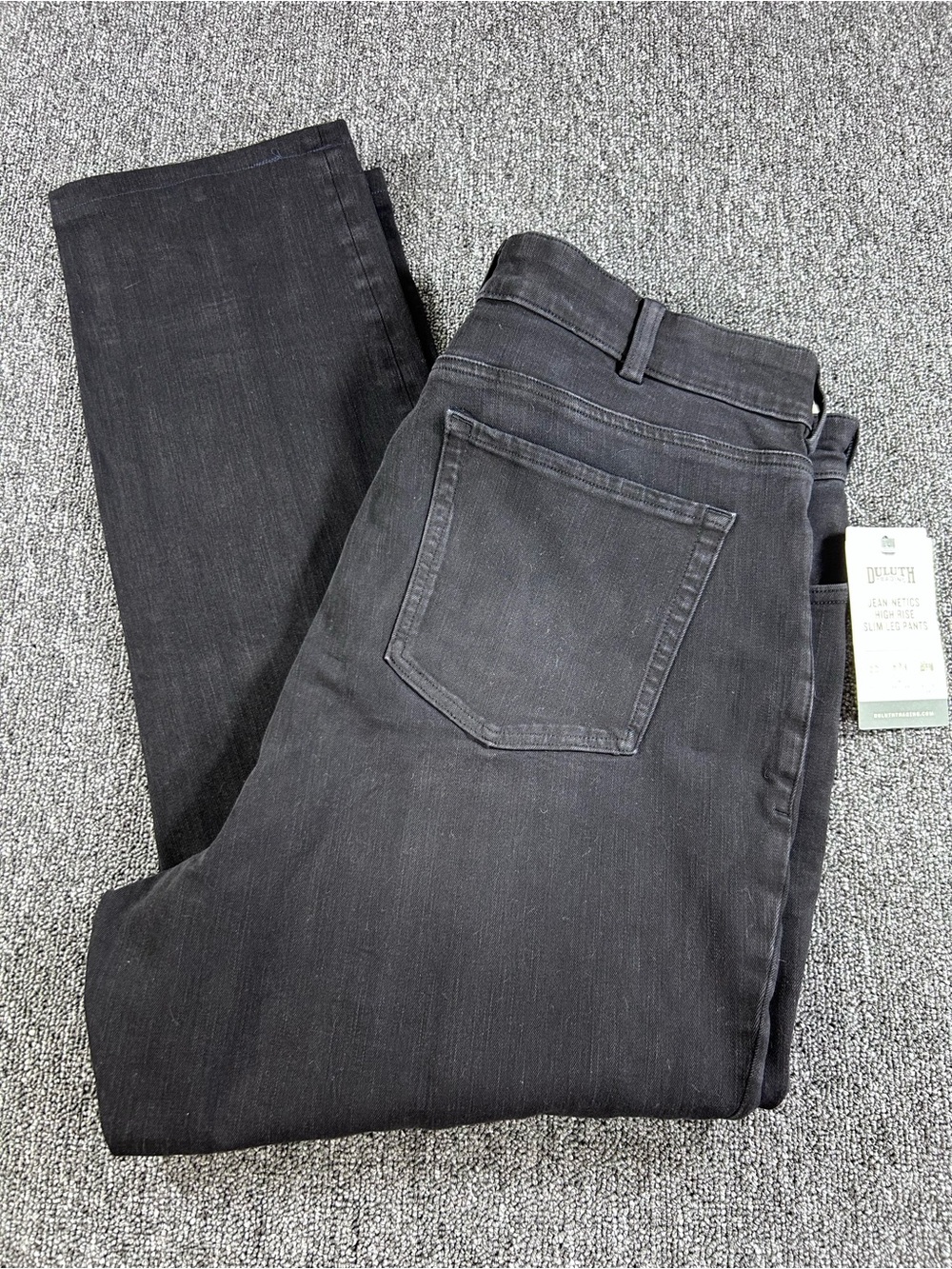 NEW Duluth Jean-Netics High Rise Slim Leg Jeans 18R Black